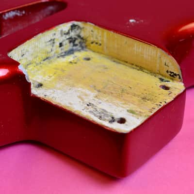 Vintage 1964 / 1965 Fender Stratocaster Project Body - Very Old Candy Apple Red Refinish - Pre-CBS SRV Strat Real Deal 1964 image 4