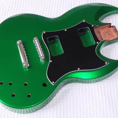 Warmoth Body Candy Green Diamondback Offset Doublecut Lightweight Mahogany image 6