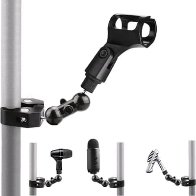 Microphone Clip, Mic Clamp Mount Holder compatible with Shure sm58 sm48 sm81 sm57 Mic, MV5,MV51,PGA52,Sennheiser E835,E945 E935,Nady DM-80 DM-70 Drum,Blue Yeti USB S X Nano microphones