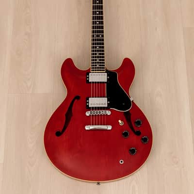 1986 Yamaha SA1300 Super Axe Vintage Semi-Hollowbody ES-Style Guitar Persimmon Red, 100% Original image 2