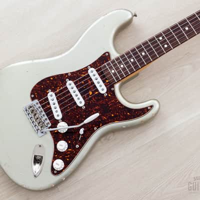 2004 Fender + MJT Stratocaster Partscaster Limited Edition CME Neck & Inca Silver Relic Body w/ Custom '69 Pickups, Case image 1