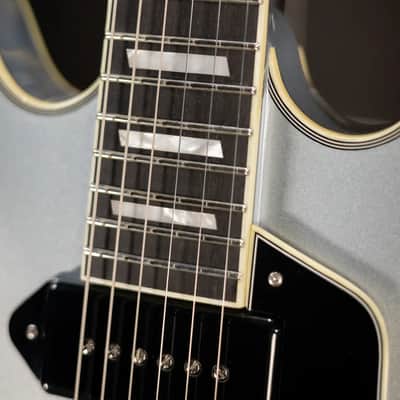 Eastman T64 Trapeze Hollow Body Electric Guitar - Iced Blue Metallic with Gig Bag image 8