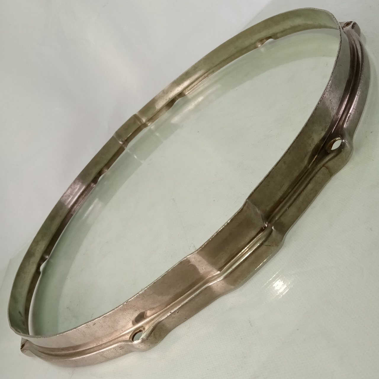 Leedy/Ludwig 15"NOB Double-Flange Snare Drum Resonant Rim/Hoop Nickel-Brass*Crak — main photograph