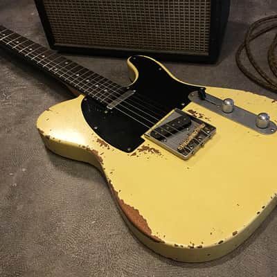 USA Relic Tele Style Electric Guitar Road Worn Yellow Nitro by Nate's Relic Guitars image 5