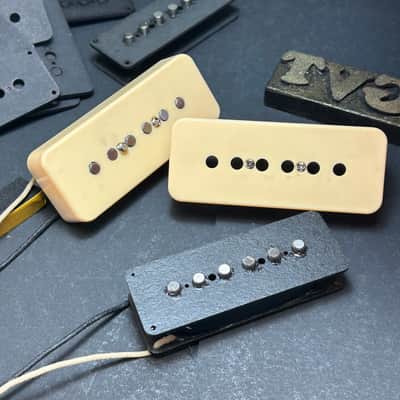 General Vintage Tone P90 Soapbar  pickup set Custom rod magnets Cream cover - Cream covers image 2