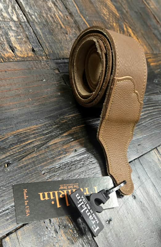 Franklin Strap 2.5" Original Natural Glove Leather Guitar Strap Caramel image 1