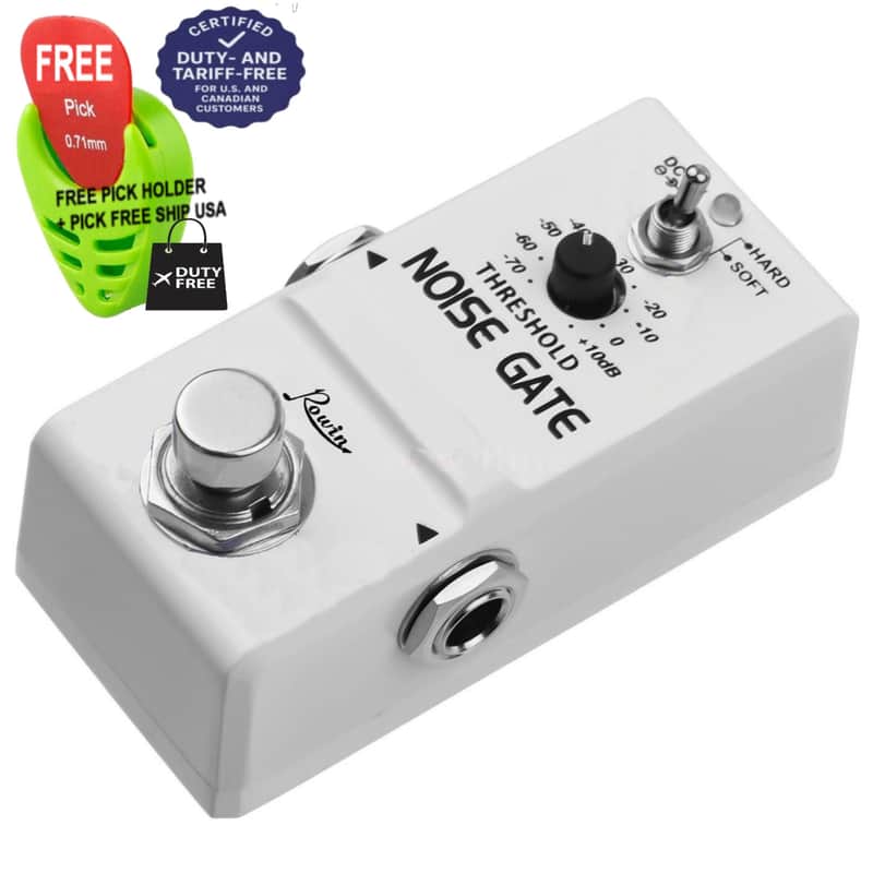 Rowin Noise Gate Nano Guitar Effect Pedal 2 Modes Hard/Soft True Bypass, FREE PICKS + HOLDER+ FREE SHIP USA image 1