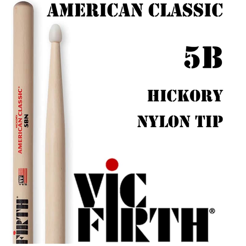 Vic Firth Drumsticks American Classic 5B Hickory Nylon Tip imagen 1