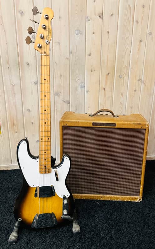 1955 Precision Bass and Bassman Amplifier Completely Original image 1