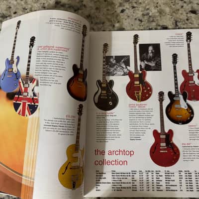 Epiphone Catalog 2003 Dot Les Paul SG flying V Explorer Noel Gallagher supernova union Jack Riviera casino John Lennon Zakk Wylde ace frehley classic custom black beauty standard 56 Goldtop Goth Thunderbird image 3