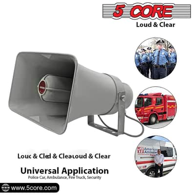 5 CORE 10 x 6 Inch PA Speaker System Outdoor Loudspeaker System 20W Power Horns Waterproof Weatherproof 8 Ohm PA Speaker for Ice Cream Truck Car-1 PC image 15