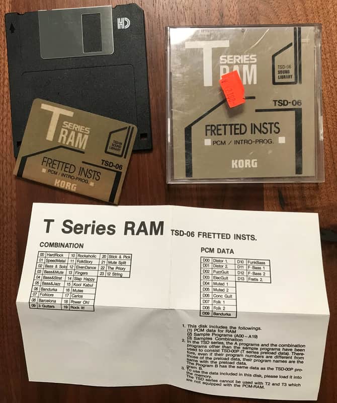 KORG T-SERIES SOUND LIBRAY RAM DISK TSD-06 FRETTED INSTS #2 image 1