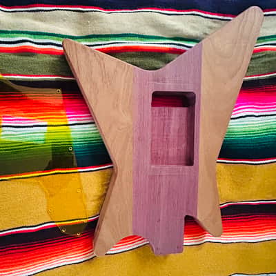 Custom Type x style guitar body 2023 - Mahogany & Purple Heart image 4