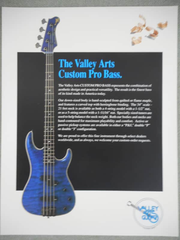 Valley Arts Custom Pro Bass Brochure Early 90's image 1