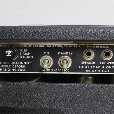 Fender Bassman 100 2-Channel 100-Watt Guitar Amp Head 1970s - Silverface image 18