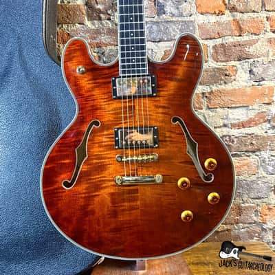Eastman T186MX Semi-Hollow Electric Guitar w/ Gibson Pickups & HSC (2008 - Root Beer Flame) image 1