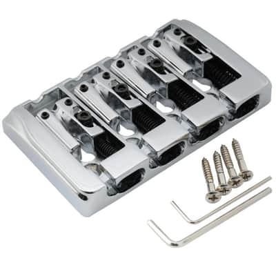 19mm String Spacing Locking Saddles Hard Zinc 4-String Bass Bridge image 1