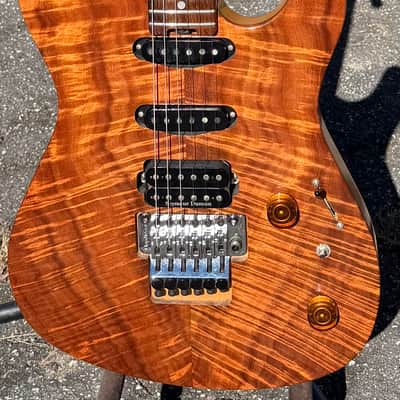 2000s ESP TE-350DT Telecaster W/Floyd Rose HSS Natural Flame Koa Tele TE350 image 2