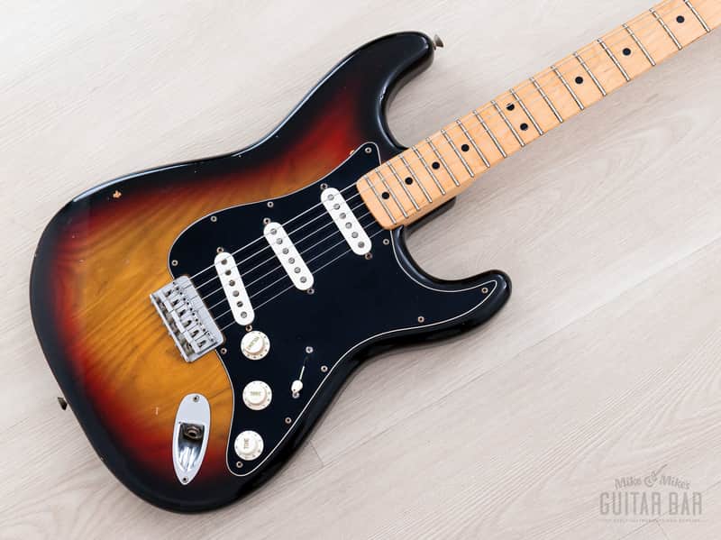 1976 Fender Stratocaster Hardtail Vintage Electric Guitar Sunburst w/ Case image 1