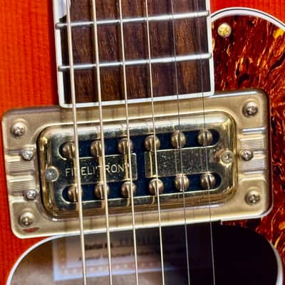 Gretsch G5034TFT Rancher Bigsby B70 G Fileditron Pickup Savannah Sunset image 7