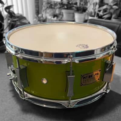Pork Pie 6 x 13-Inch Maple Snare in Kermit The Frog Green Lacquer (2000) image 7
