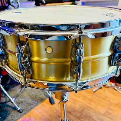 Yamaha RRS-1455 Recording Custom 5.5x14" Brass Snare Drum 2016 - Present - Brass/Chrome image 3