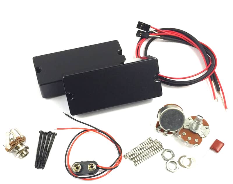 Active 7 String Humbucker Pickup Set / Kit, Ceramic Magnet Style, Bridge + Neck, Black image 1