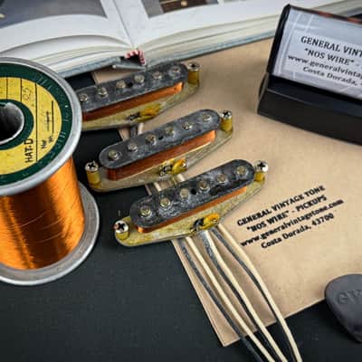 GVT “ NOS Wire “ Handwound Pickups for Stratocaster ®️ Original Pre CBS  1955 Magnet Wire Ltd. Ed. Anaconda Heavy formvar 1964 - Set No02 image 9