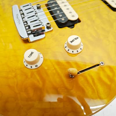 MUSIC MAN Axis Super Sport HH Trans Gold Electric Guitar, a6601 image 4