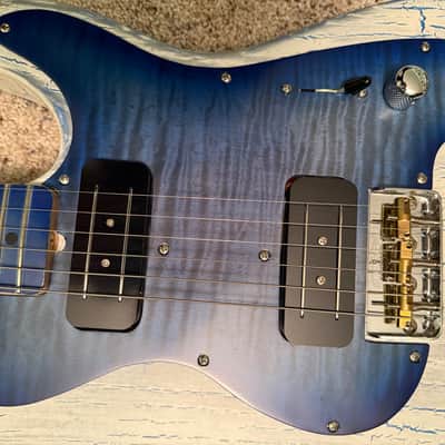 One of a Kind Nikita Kintia Soapbar / P90 T-Style Wild Blue Telecaster image 3