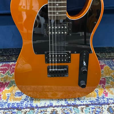 Used Squier Affinity Telecaster HH Electric Guitar w/ Matching Headstock - Metallic Orange w/bag image 3