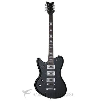 Schecter Ultra-VI Left Hand Baritone Electric Guitar - Gloss Black - 3165 - 81544701424 image 1