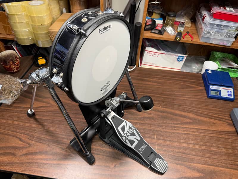 Roland KD-120 Mesh Head V-Drum Kick Bass Trigger Pad w/Tama Power Glide Pedal