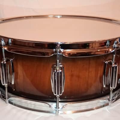 CUSTOM SUPER THICK CHERRY STAVE SNARE DRUM TAMA HDWE (C VIDEO)- TOBACCO BURST - FREE SHIP TO C-USA! image 3