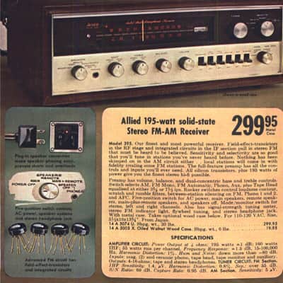 Vintage Allied 395 Stereo Receiver (Pioneer 1500 TW Clone) - LEDs, Recapped Power Supply, 50 WPC image 5
