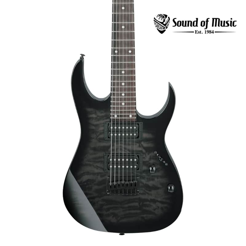 Ibanez Gio GRG7221QA 7-String Electric Guitar - Transparent Black Sunburst image 1