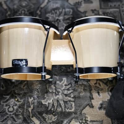 Stagg BW-70-N 6-Inch & 7-Inch Traditional Wooden Bongo Set Natural image 1