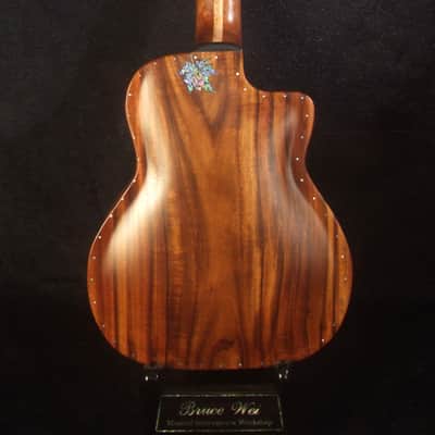 Handcrafted Left-hand Gypsy Tenor Ukulele Solid Acacia, Archback, Abalone Inlay, Soft-bag, Bruce Wei GY17-2119 image 6
