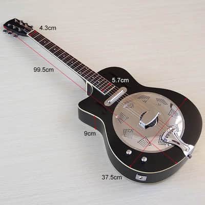 Left Handed Custom Resonator Guitar, Laminated Spruce Top Body, Mahogany Neck image 10