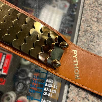 vintage 1960s Vox Python guitar strap brown with case image 12