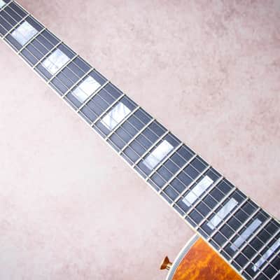 GIBSON USA Custom Shop Les Paul Custom 3A Quilt Top "Trans Amber + Ebony" (2017) image 11