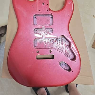 Burgundy Red Poplar Wood Guitar Stratocaster Strat Style Body image 1