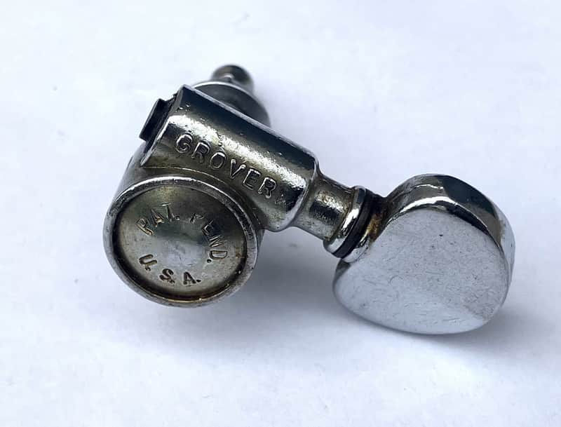 Grover- Pat. Pend tuner, bass side, chrome, VINTAGE image 1