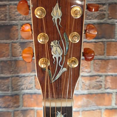 Antonio Tsai Dreadnought Acoustic Natural STUNNING Rose & Hummingbird Inlays image 2