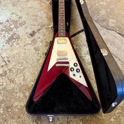 Orville by Gibson Flying V c 1995 - Burgundy wine red original vintage MIJ Japan image 4