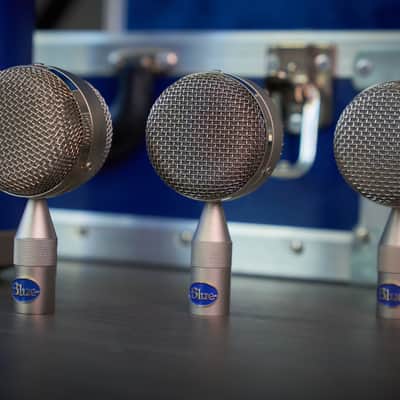 Rare Vintage Early Blue Bottle Tube Condenser Microphone Set image 12
