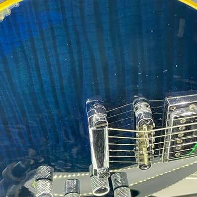 Non-Working Grover Jackson Charvel LP 1990s Japan Factory Trans Blue Flame Top Guitar Les Paul Style image 4