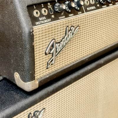 1965 Fender 'Black Panel' Bassman Head & 2x12" Cab image 4