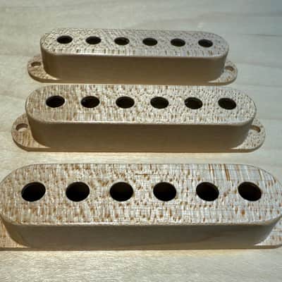 Strat single coil wood pickup cover set image 3
