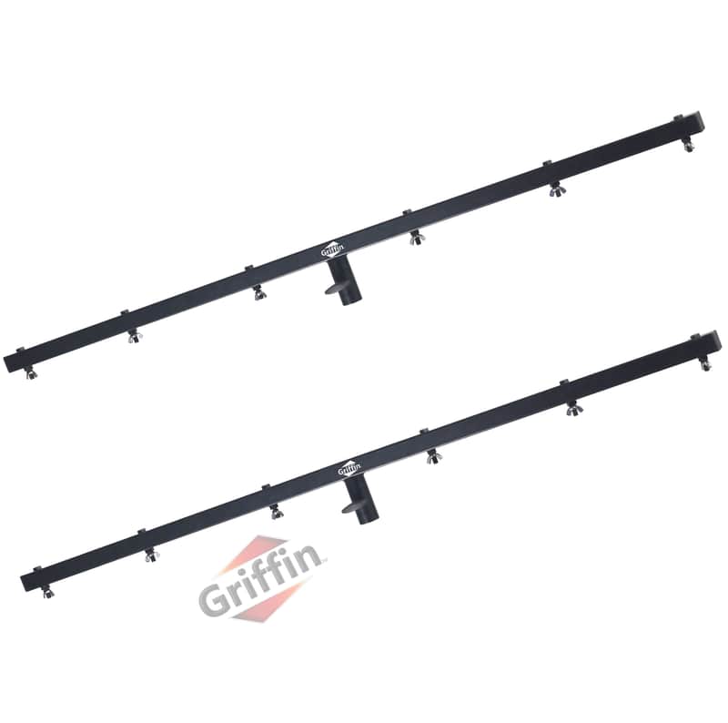 GRIFFIN Cross Support for DJ Stage Lights (2 Pack) - T-Bar Support for Tripod Stands by GRIFFIN - Lighting Mount for Stage Truss System with 12 Hanging Bolts | 5FT Horizontal Trussing Kit image 1